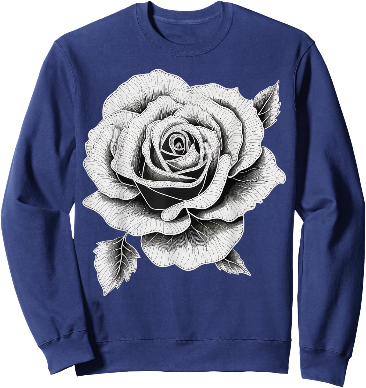 Black and White Rose men and Rose Sweatshirt - Sweatshirt | Navy