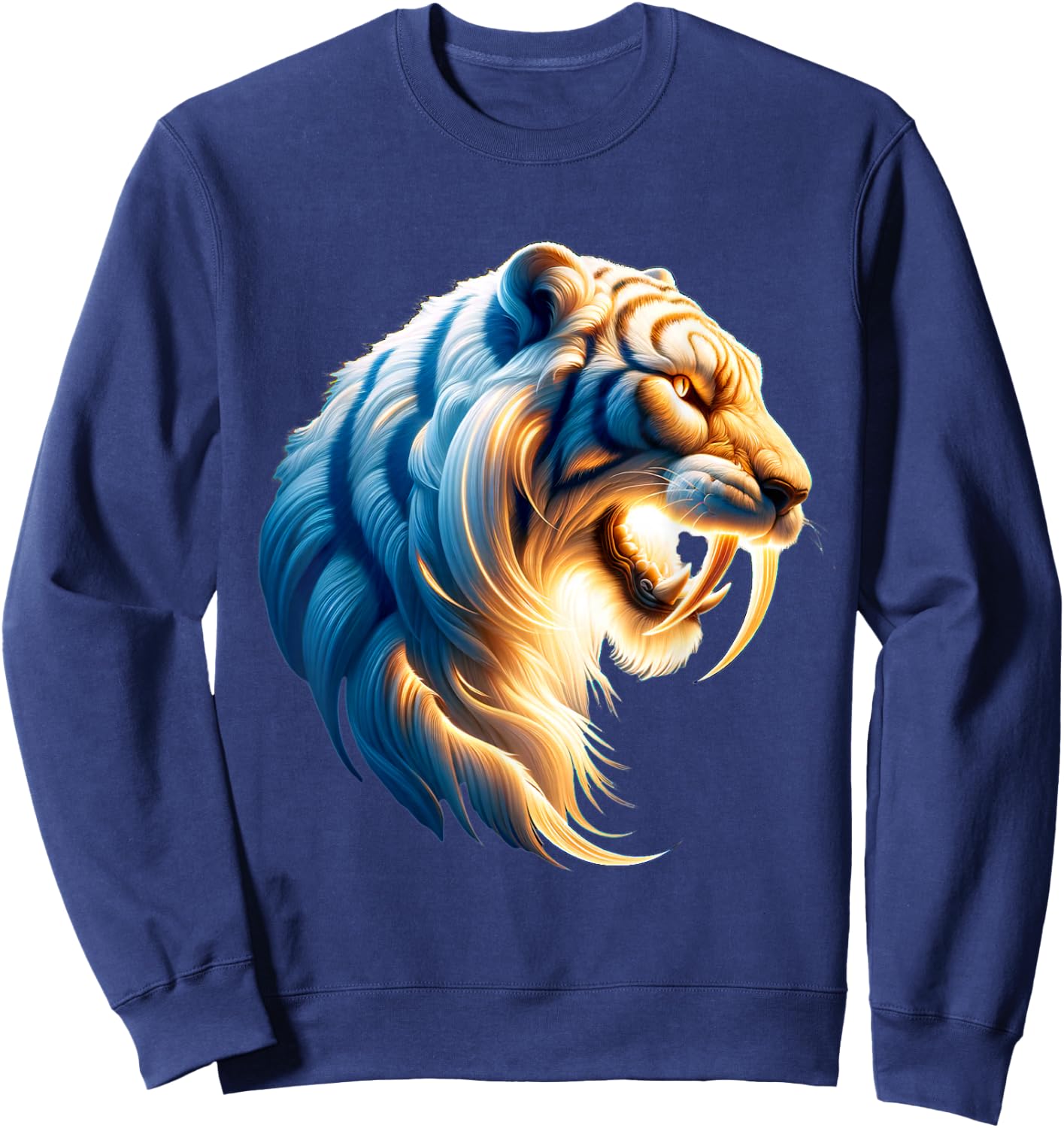 Sabertooth Tiger Prehistoric Smilodon Sweatshirt - Sweatshirt | Navy