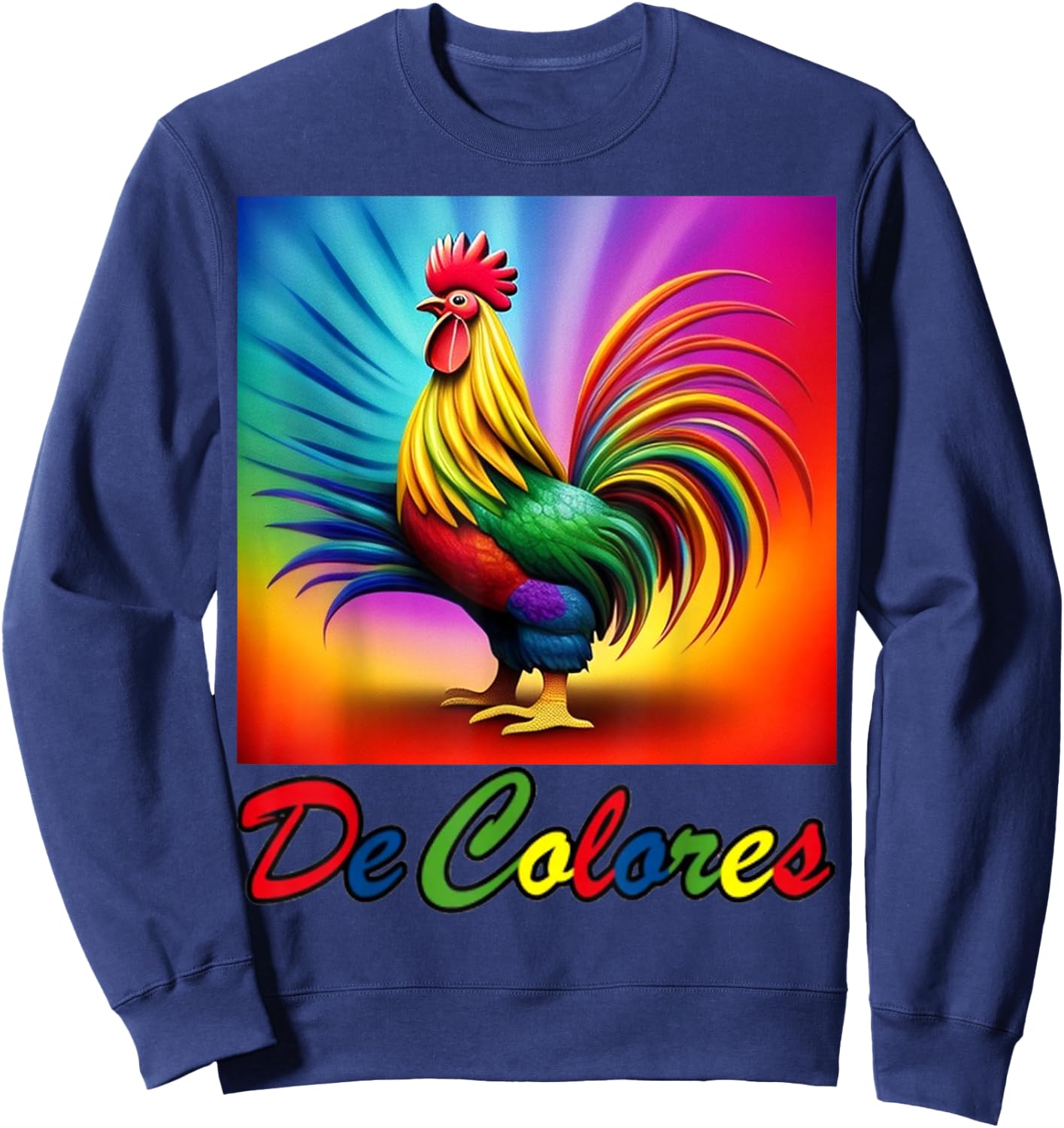 De Colores/DeColores Cursillo Rainbow Rooster Sweatshirt - Sweatshirt | Navy