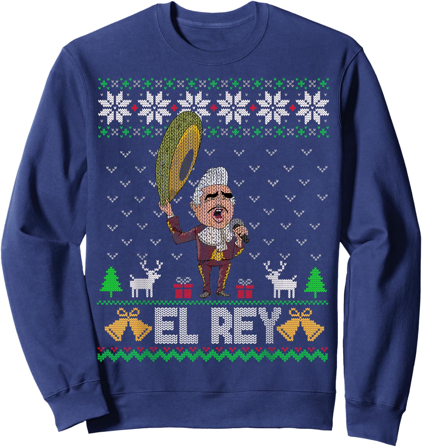 El Rey de Mexico Vicente Fernandez Mexican Legend Sweatshirt - Sweatshirt | Navy