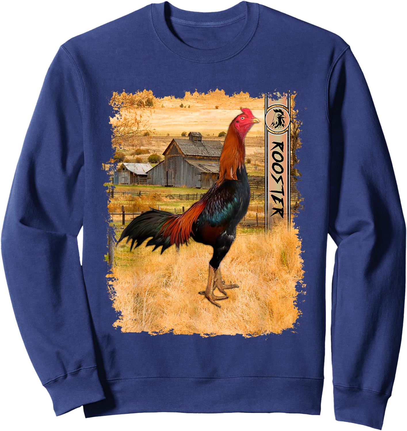 Vintage Rooster Cock Chicken Fight Enthusiast Sweatshirt - Sweatshirt | Navy