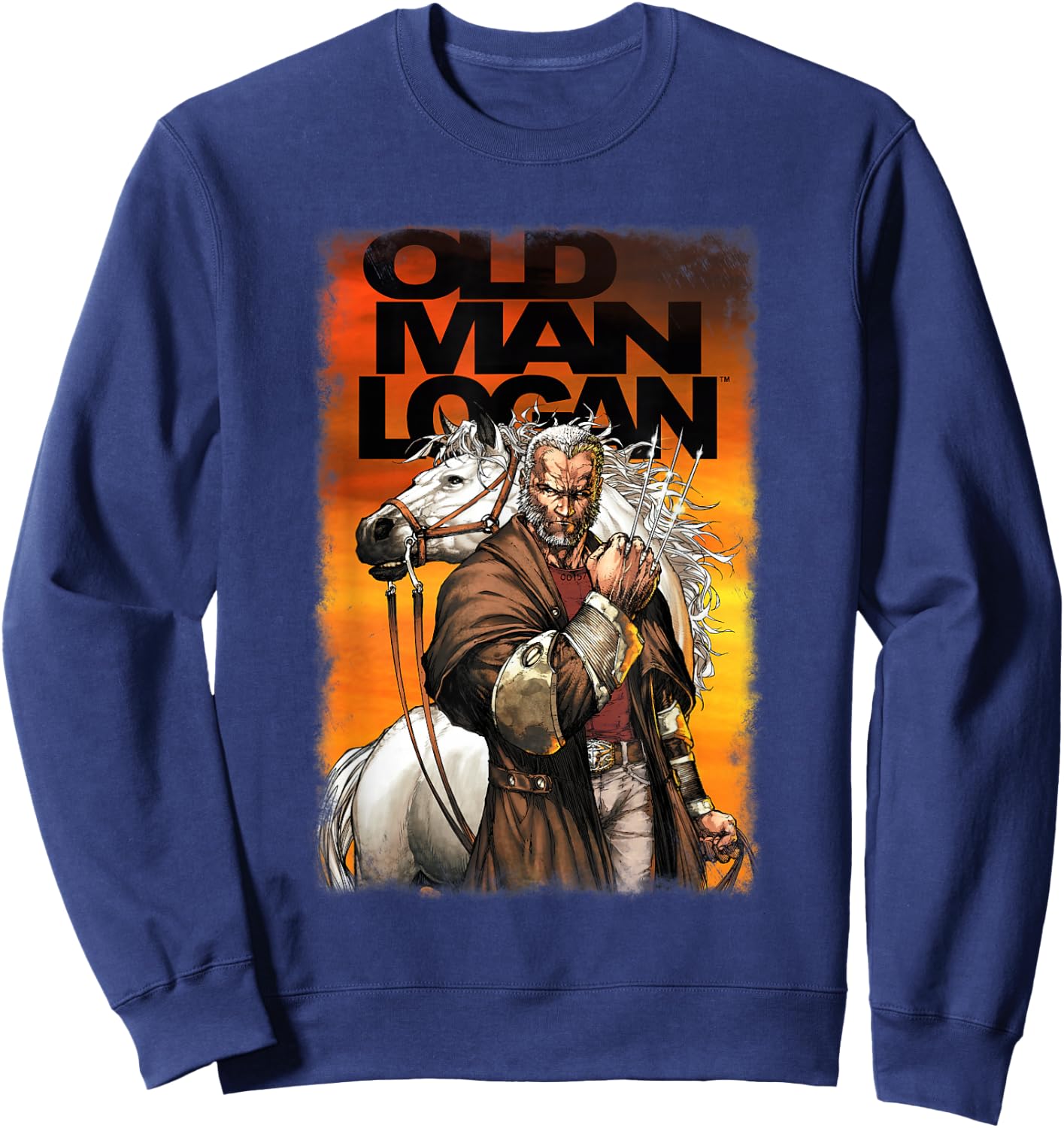 Marvel X-Men Old Man Logan Vintage Comic Book Cover Poster Sweatshirt - Sweatshirt | Navy