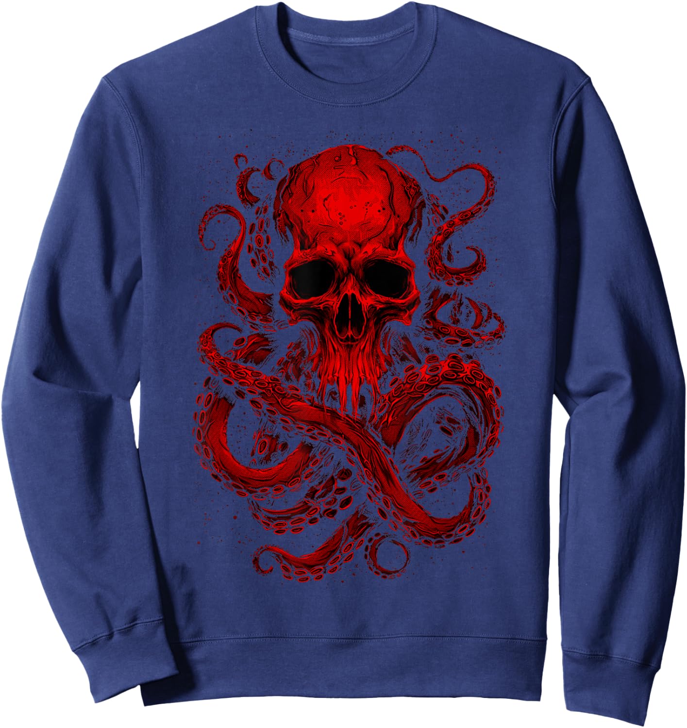 Octopus Skull Monster Red Krakens Cthulhus Cool Boys Sweatshirt - Sweatshirt | Navy