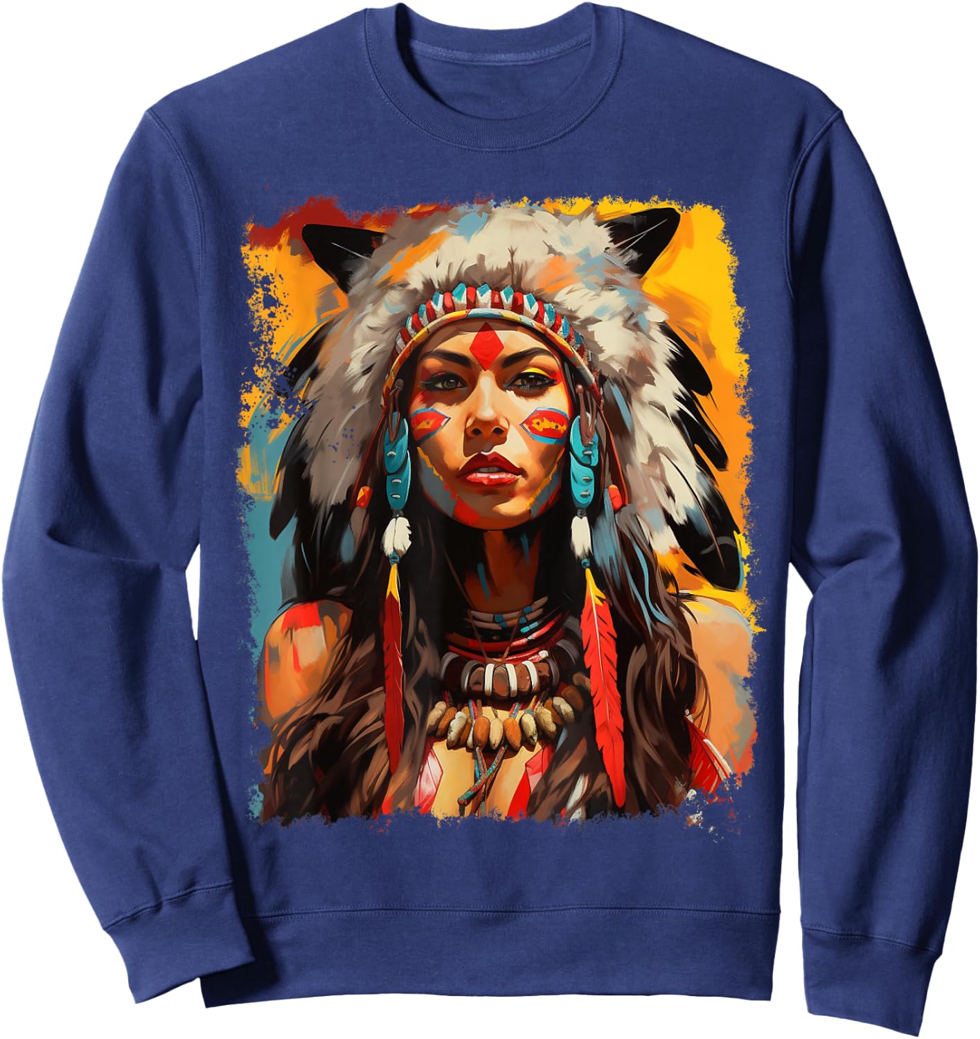 Beautiful Native American Sweatshirt - Sweatshirt | Navy