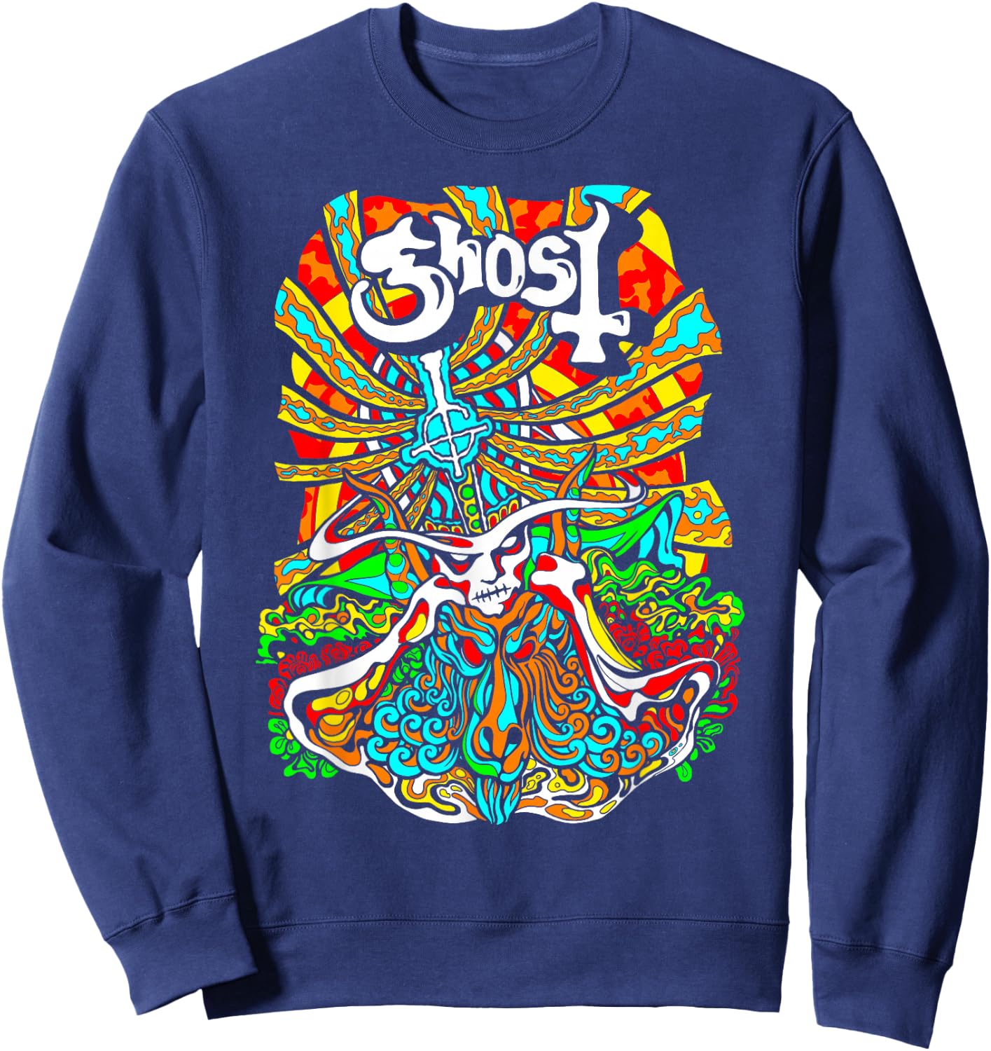 Ghost – Satanic Panic Neon Poster Sweatshirt - Sweatshirt | Navy