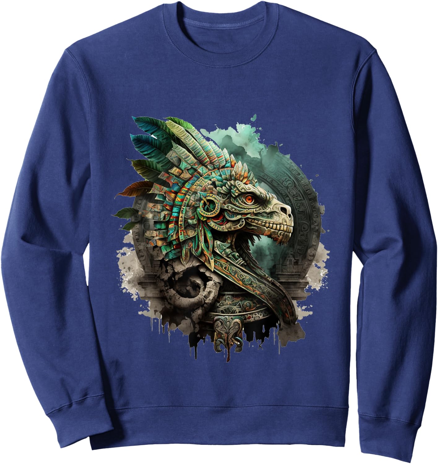 Mexican Mytholog Quetzalcoatl Aztec God Ouroboros Aztec Sweatshirt - Sweatshirt | Navy