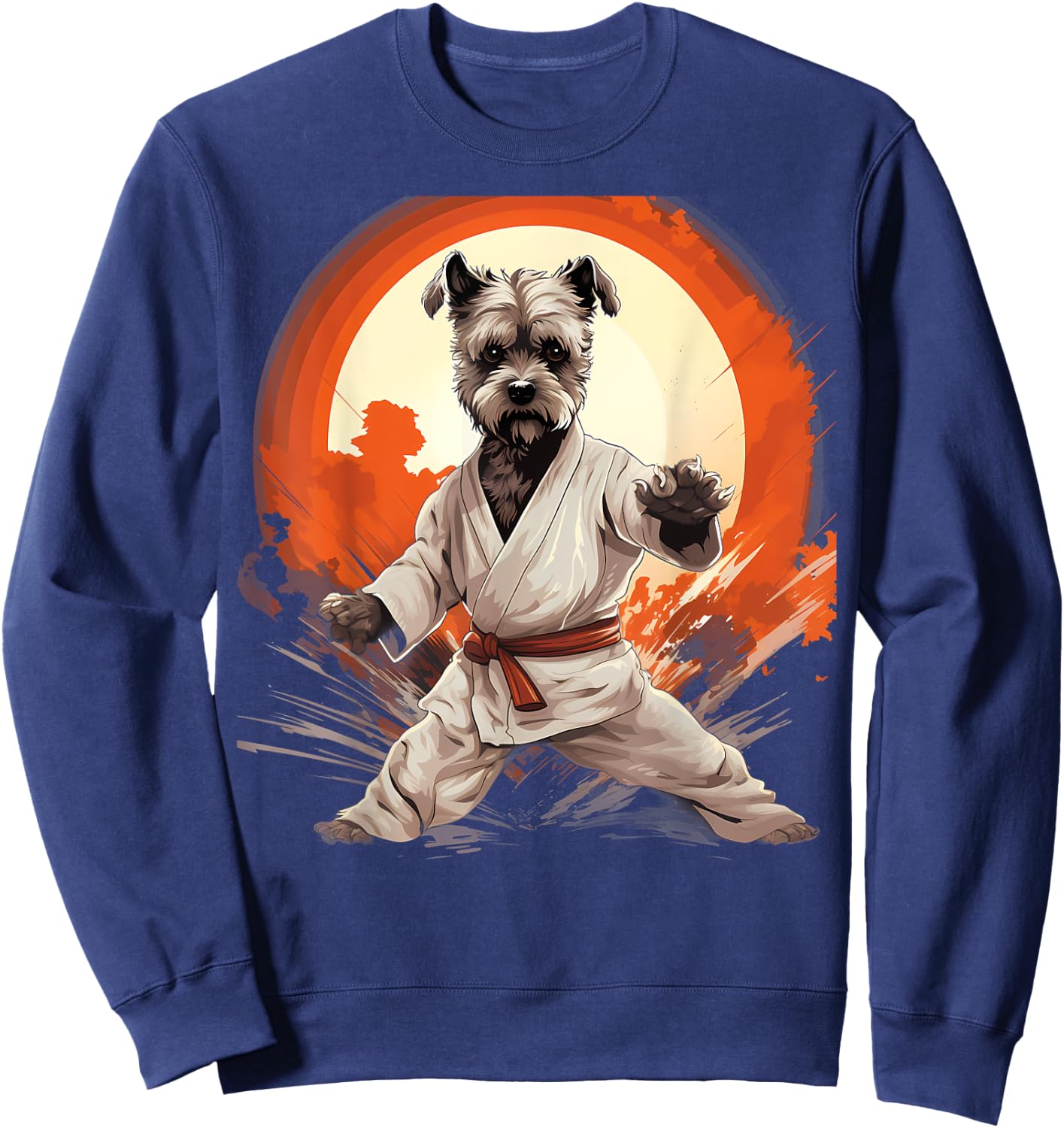 MMA Miniature Schnauzer Dog Karate Men Women Kids Sweatshirt - Sweatshirt | Navy