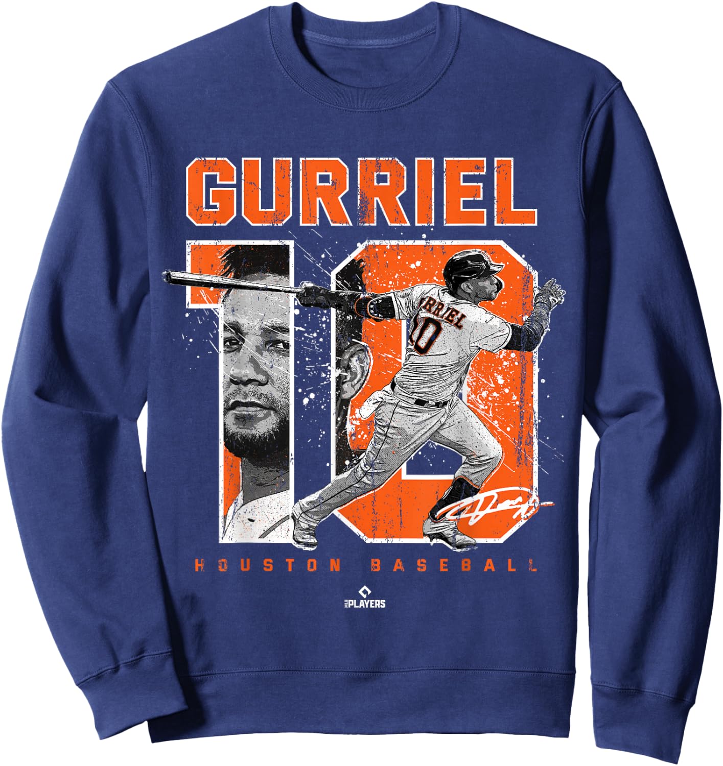 Number and Portrait Yuli Gurriel Houston MLBPA Sweatshirt - Sweatshirt | Navy