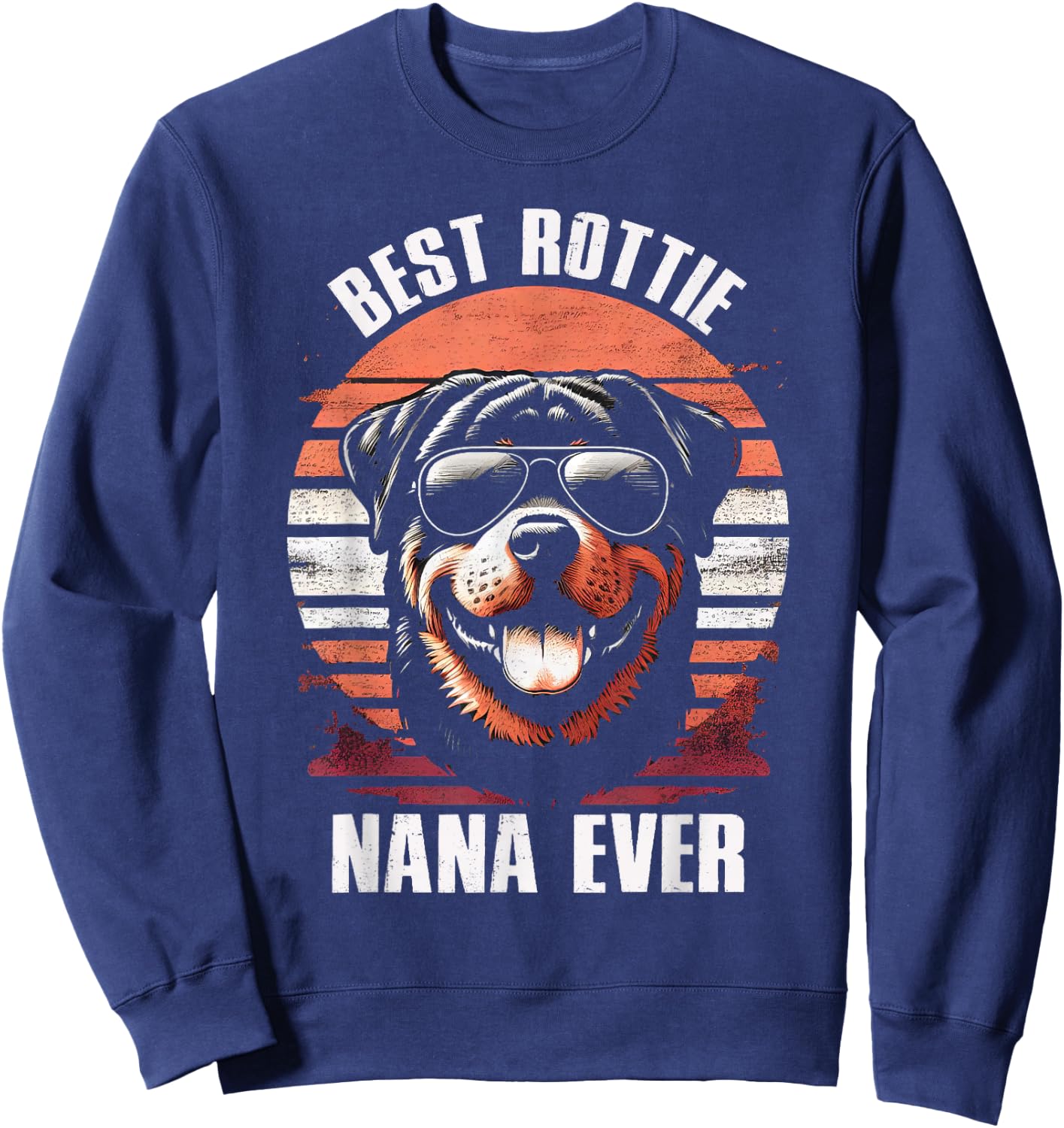 Best Rottie Nana Ever Rottweiler Dog Vintage Women Kids Sweatshirt - Sweatshirt | Navy