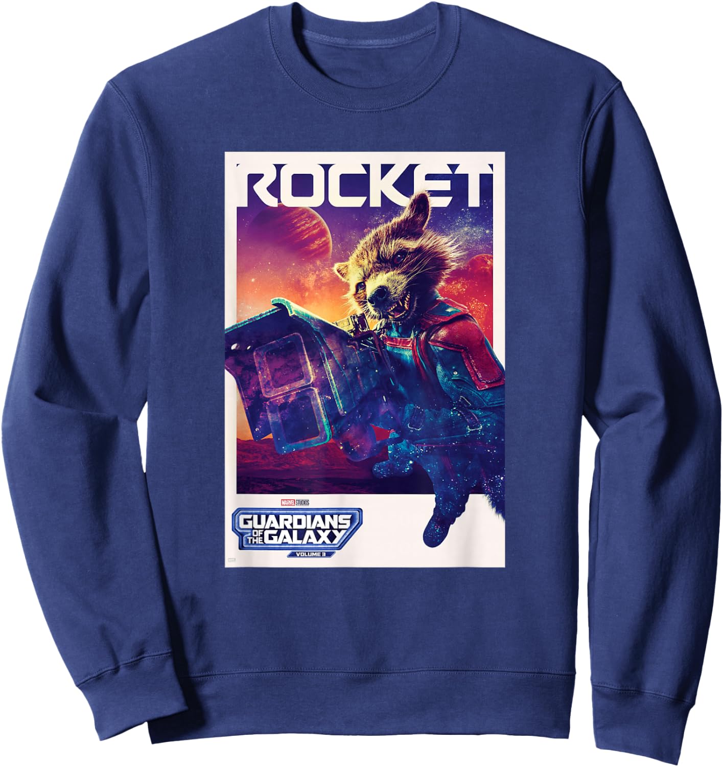 Marvel Guardians of the Galaxy Volume 3 Rocket Poster Sweatshirt - Sweatshirt | Navy