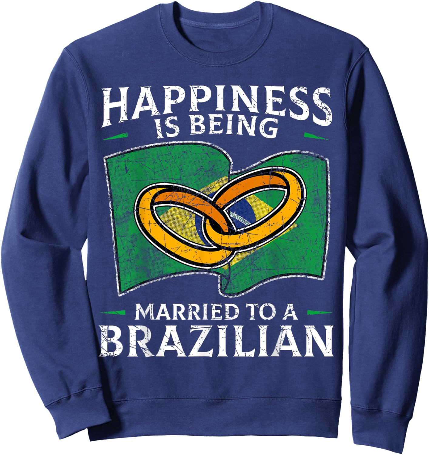 Brazilian Marriage Brazil Married Flag Wedded Culture Sweatshirt - Sweatshirt | Navy