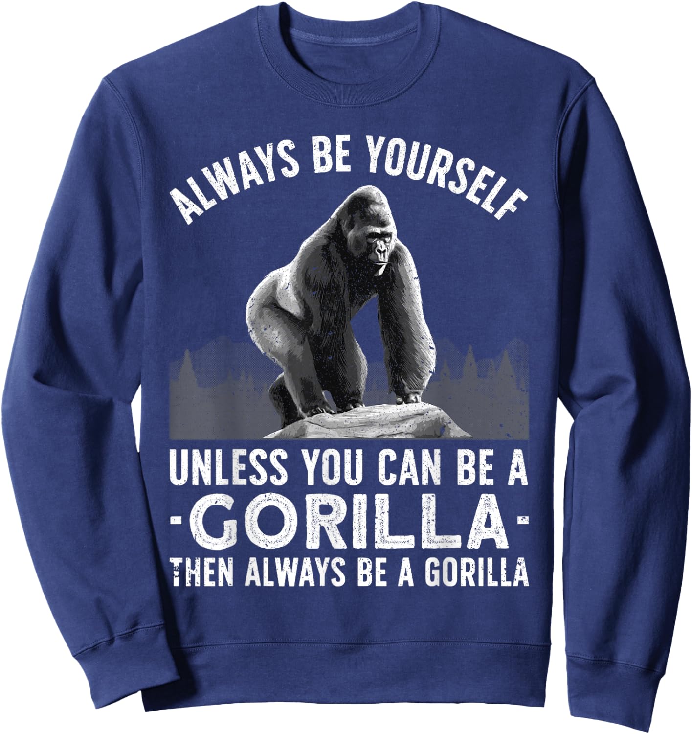 Funny Gorilla Art Women Primate Animal Gorilla Lover Sweatshirt - Sweatshirt | Navy