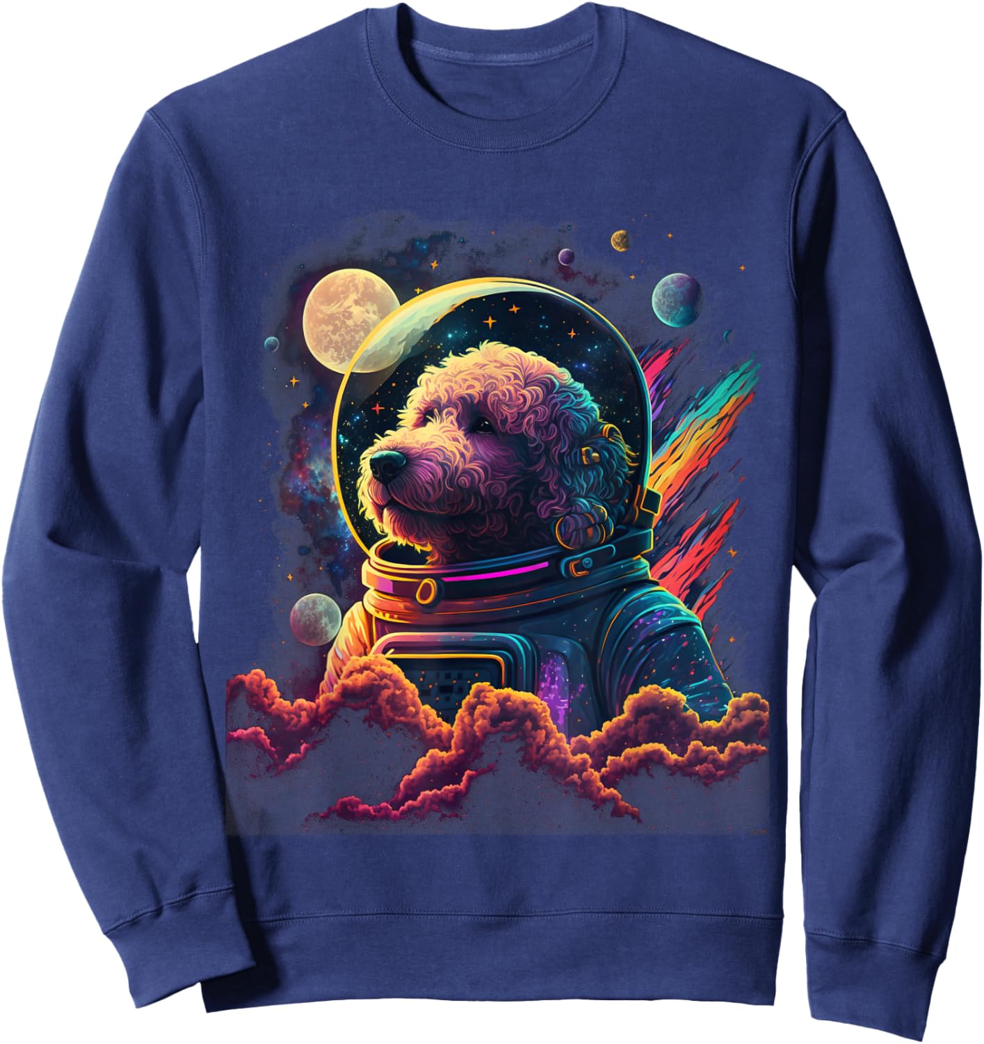 Astronaut Goldendoodle dog Space Galaxy Sweatshirt - Sweatshirt | Navy