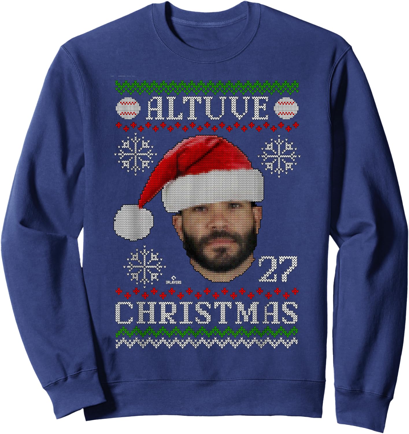 Jose Altuve Houston Baseball Christmas Sweater MLBPA Sweatshirt - Sweatshirt | Navy