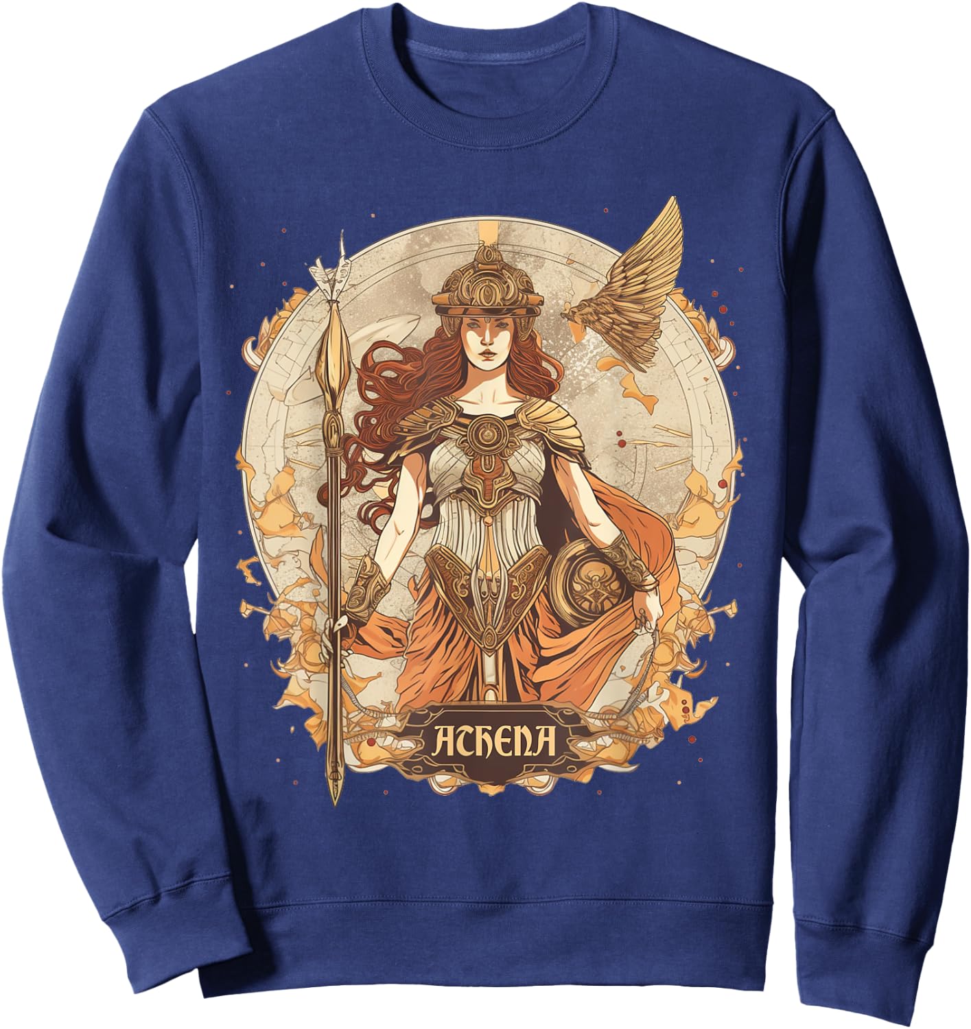 Greek Mythology: Athena, goddess of wisdom and war classical Sweatshirt - Sweatshirt | Navy