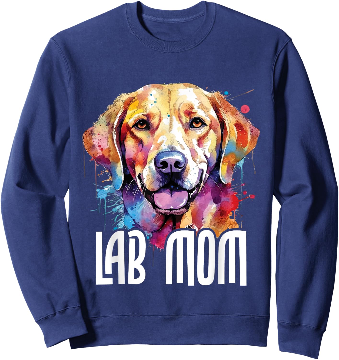 Lab Mom - Mother's Day Puppy Trainer Dog Owner Pet Breeder Women Girls Kids Sweatshirt - Sweatshirt | Navy