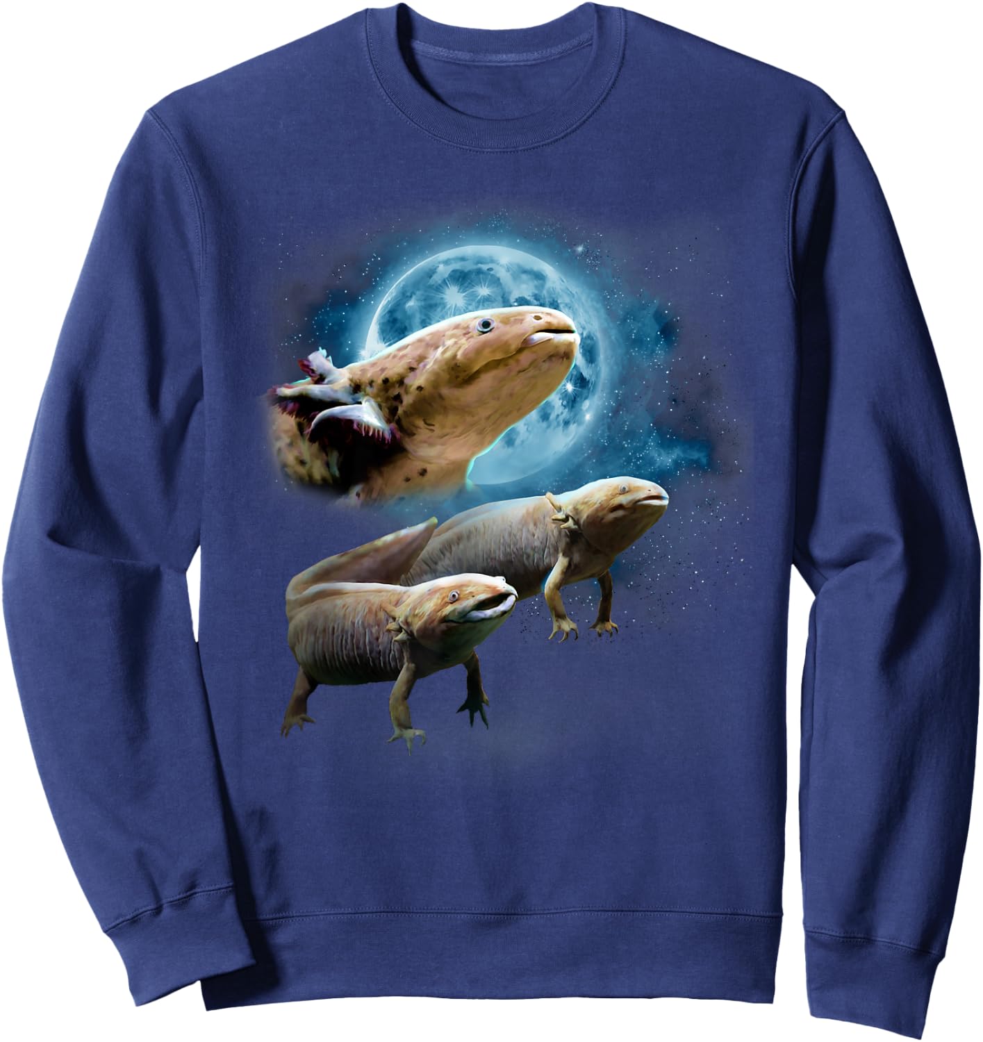 Howling at the Moon Shirt - Axolotl Shirt - Funny Axolotl Sweatshirt - Sweatshirt | Navy