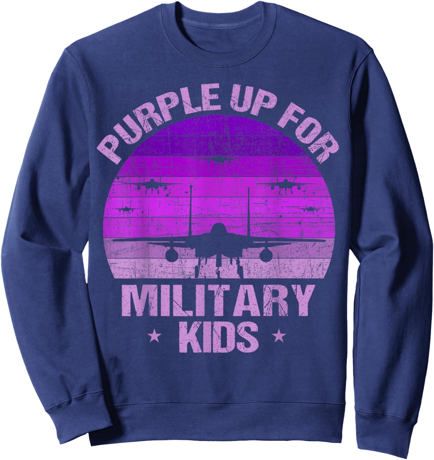 purple up for military kids military child month purple Kids Sweatshirt - Sweatshirt | Navy