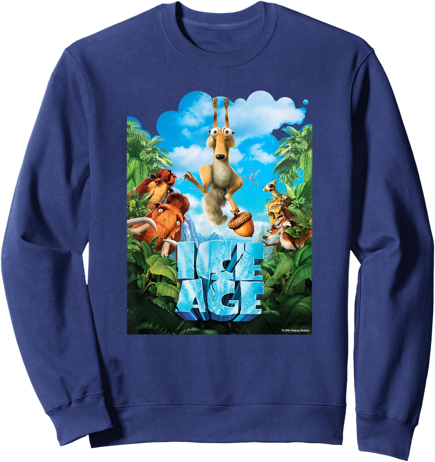 Ice Age Dawn of The Dinosaurs Movie Poster Sweatshirt - Sweatshirt | Navy