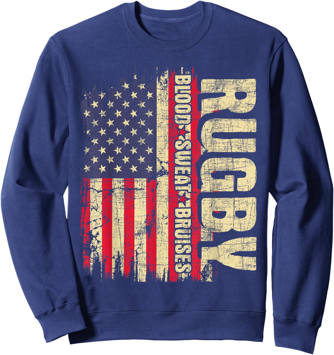 Rugby Blood Sweat Bruises - Rugby Player Coach Dad Mom Sweatshirt - Sweatshirt | Navy