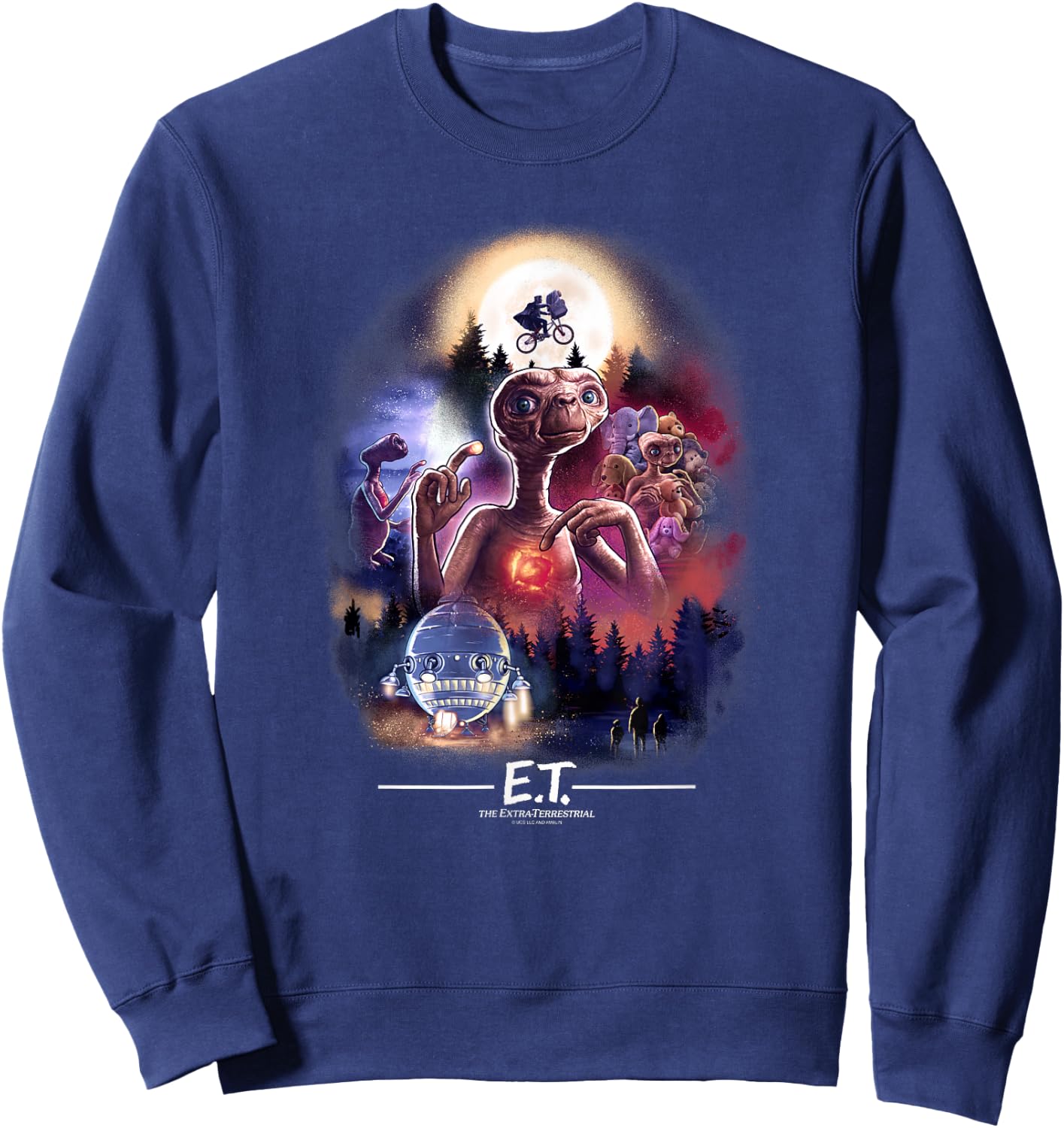 E.T. the Extra-Terrestrial Centered Collage Sweatshirt - Sweatshirt | Navy