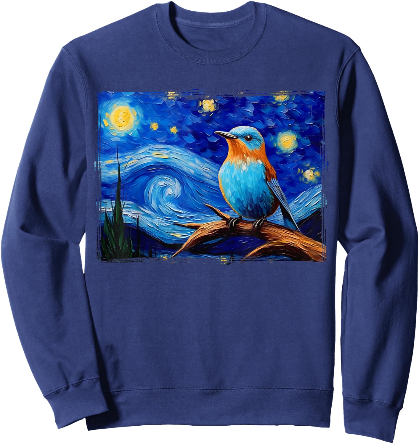 Patience Bluebird of Happiness Blue Bird Eastern Bluebird Sweatshirt - Sweatshirt | Navy