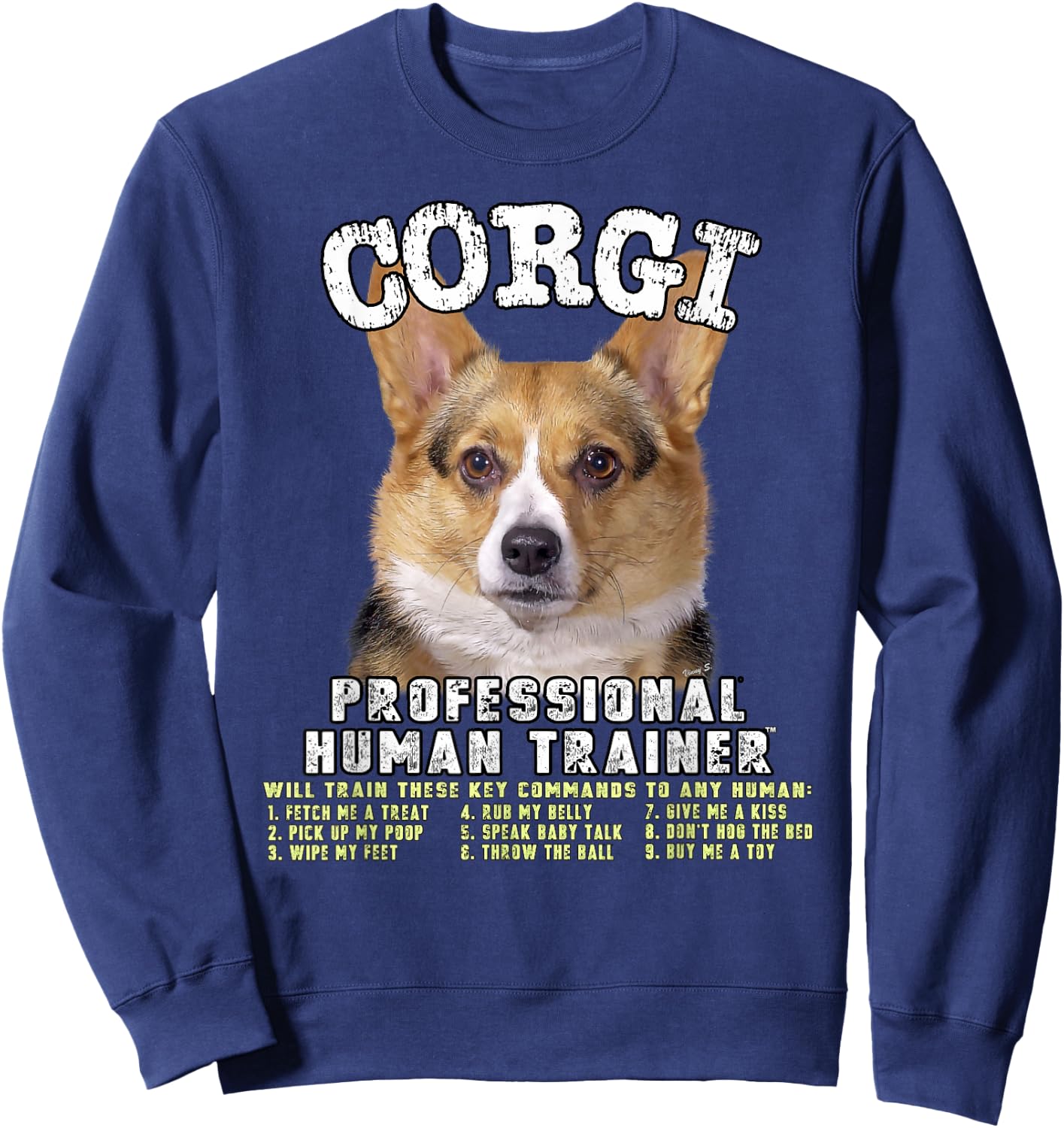 Corgi Professional Human Trainer Sweatshirt - Sweatshirt | Navy