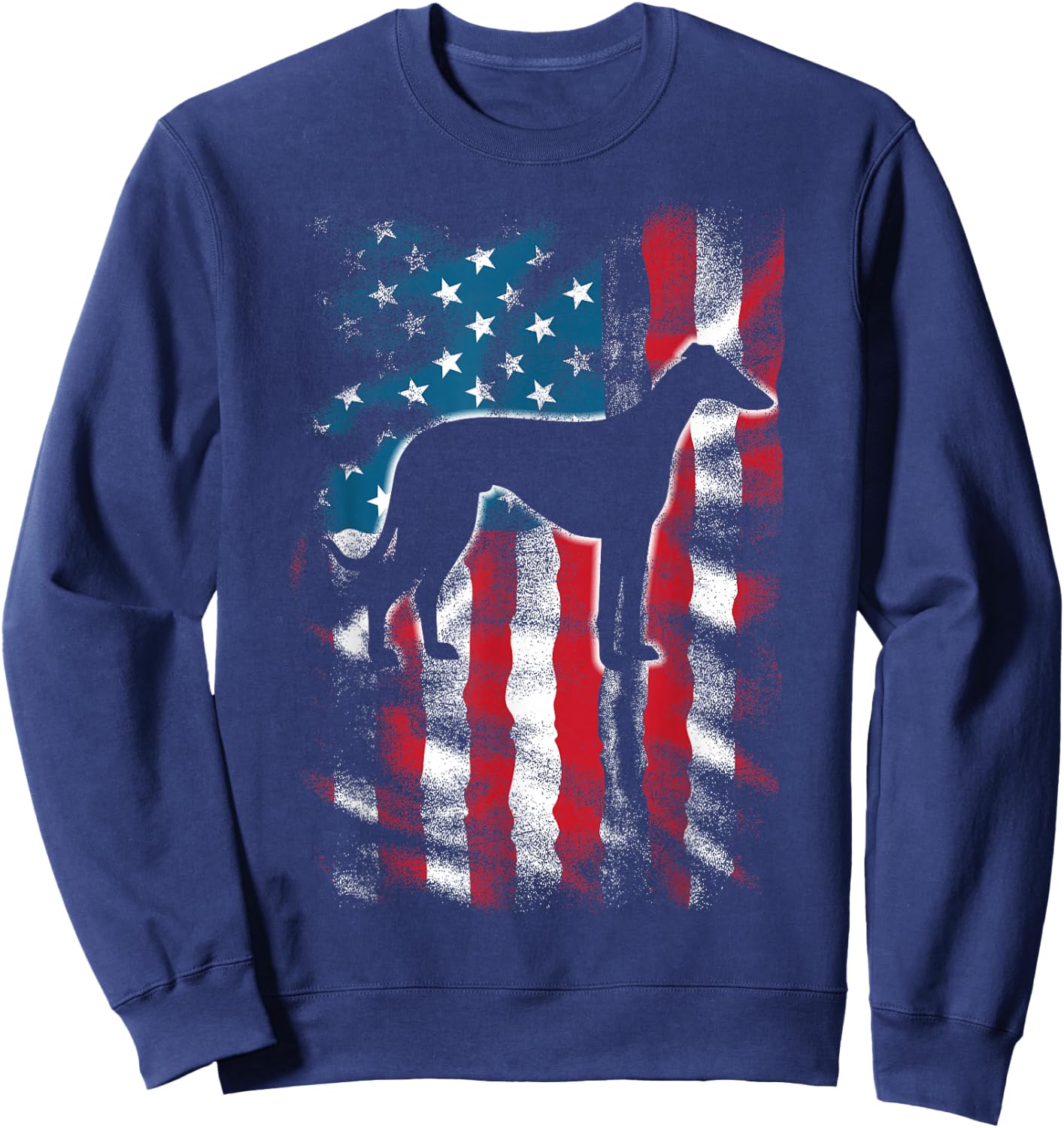 American Flag USA Patriot Italian Greyhound Dad Mom Dog Kids Men Sweatshirt - Sweatshirt | Navy