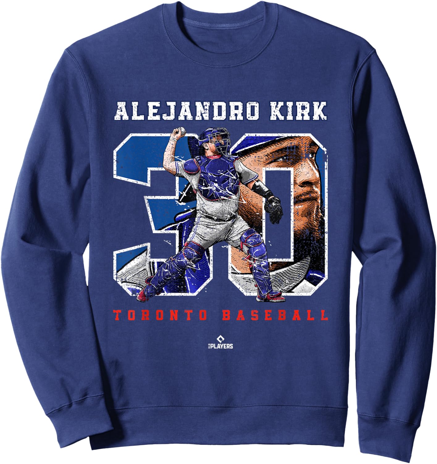 Number and Portrait Alejandro Kirk Toronto MLBPA Sweatshirt - Sweatshirt | Navy