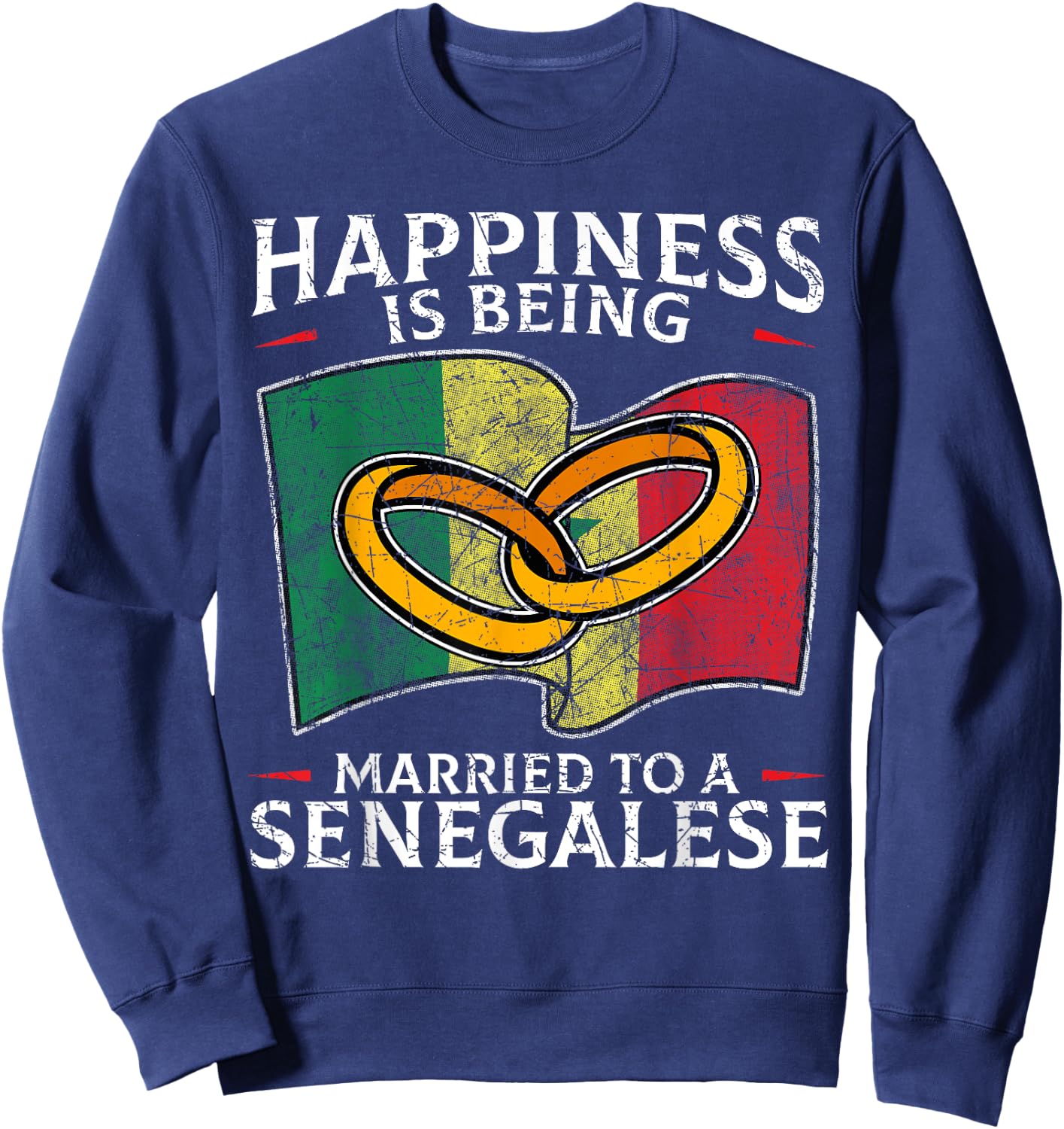 Senegalese Wedding Republic of Senegal Roots Flag Married Sweatshirt - Sweatshirt | Navy