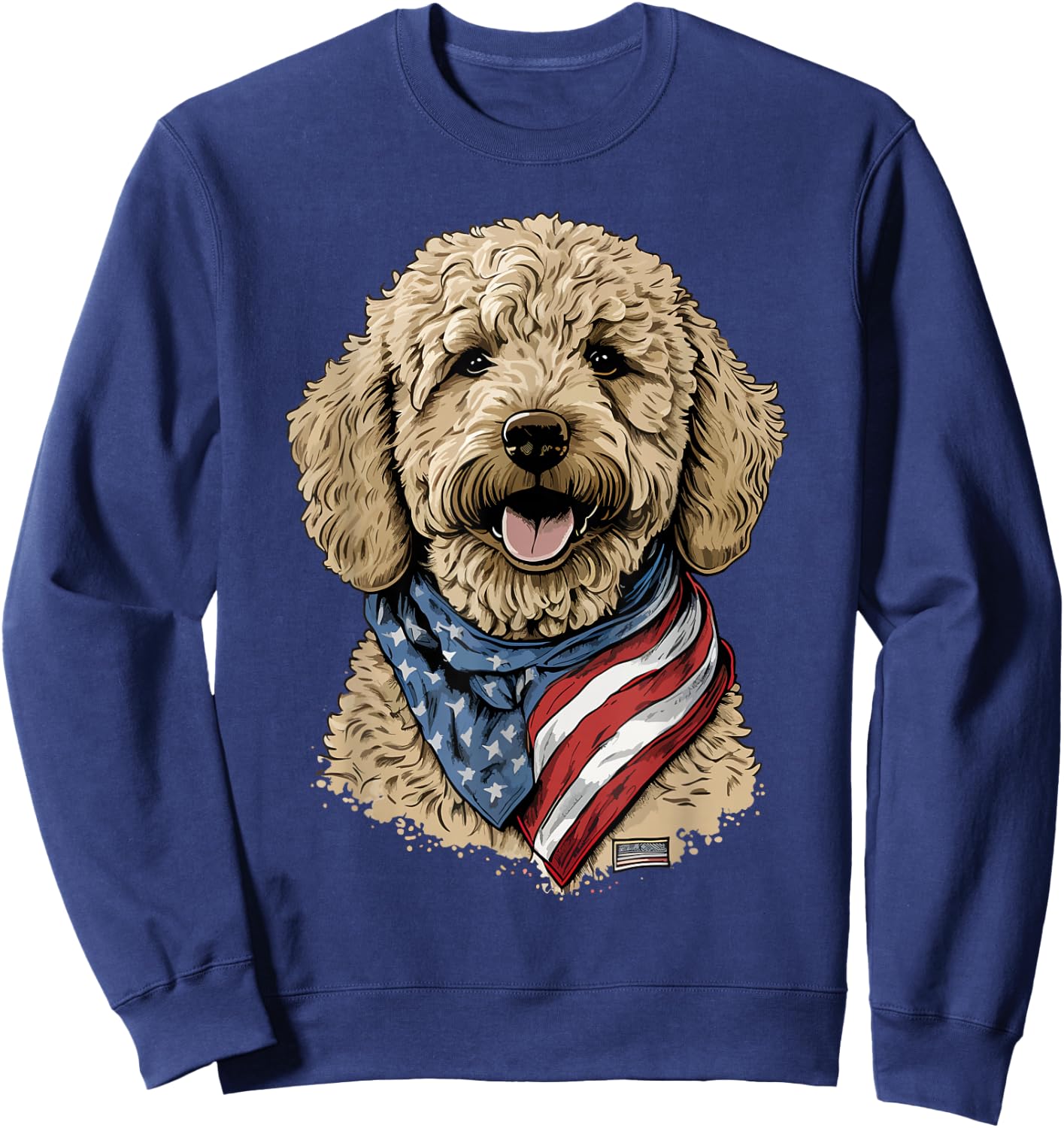 Goldendoodle 4th of july patriotic golden doodle dog Sweatshirt - Sweatshirt | Navy