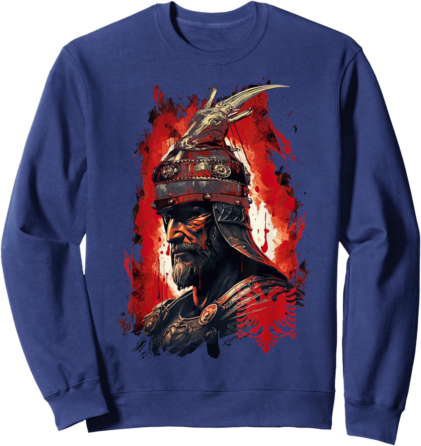 Skanderbeg Albanian National Hero Eagle Kosovo Albanian Sweatshirt - Sweatshirt | Navy