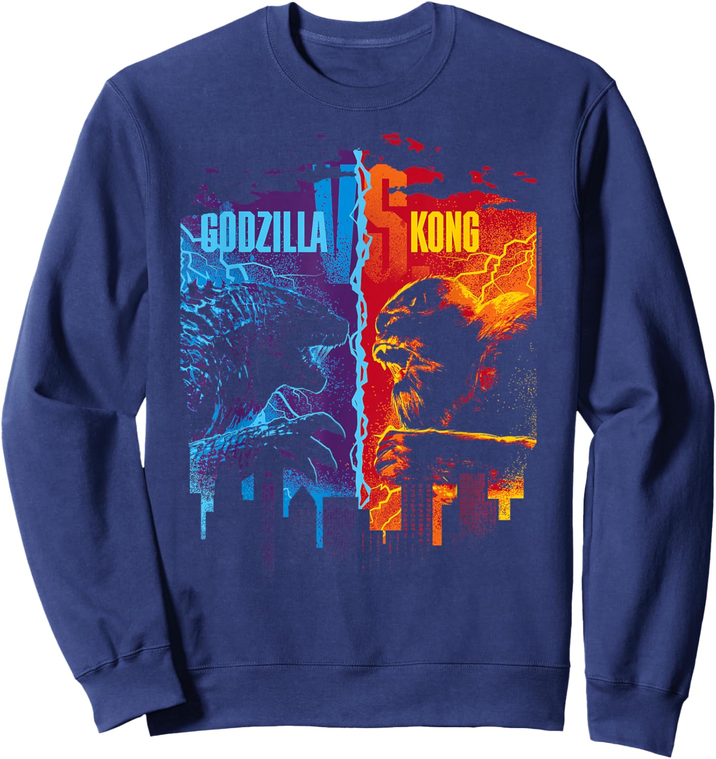 Godzilla x Kong , -Adults, Short Sleeve, Black, Small Sweatshirt - Sweatshirt | Navy