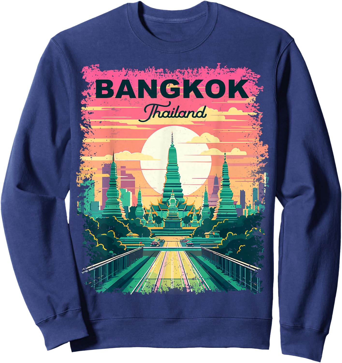 Bangkok Thailand Vintage Retro Sweatshirt - Sweatshirt | Navy