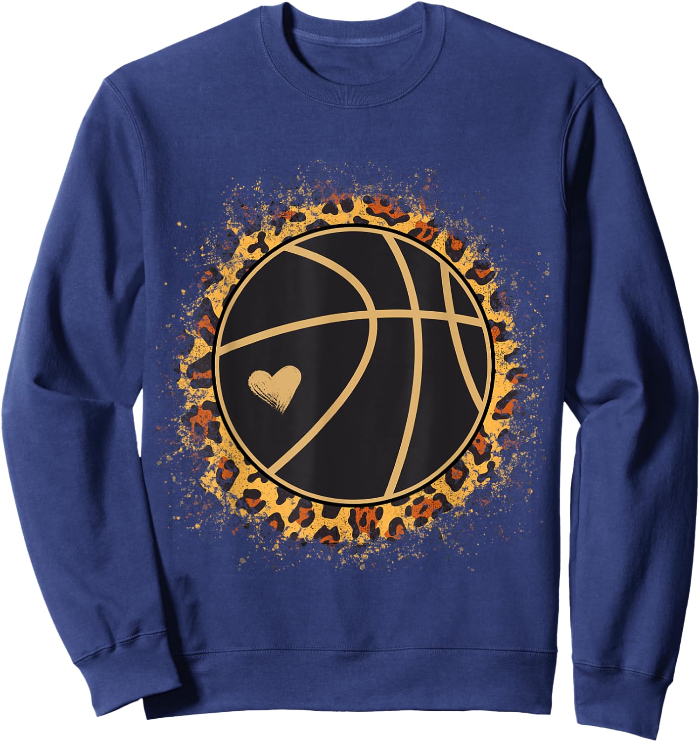 Cute Basketball Leopard Print, Female Basketball Player Sweatshirt - Sweatshirt | Navy