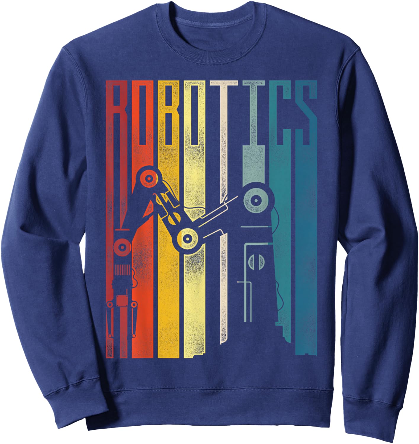 Robot Robotics Engineer Retro Vintage Robotics Sweatshirt - Sweatshirt | Navy