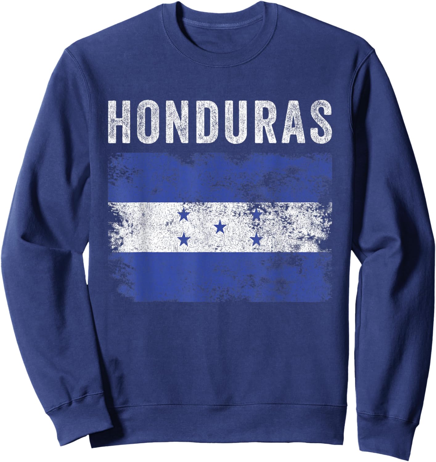 Honduras Flag Distressed - Men Women Kids - Honduran Flag Sweatshirt - Sweatshirt | Navy
