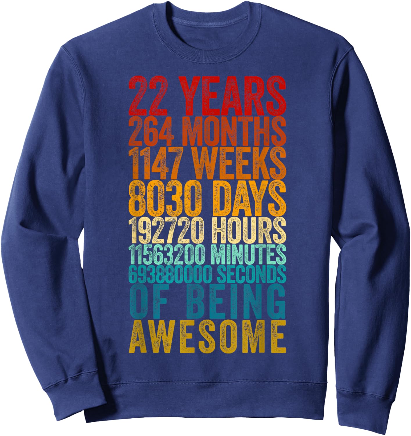 Funny 22nd Birthday Shirt Old Meter Funny 22 Year Old Gifts Sweatshirt - Sweatshirt | Navy