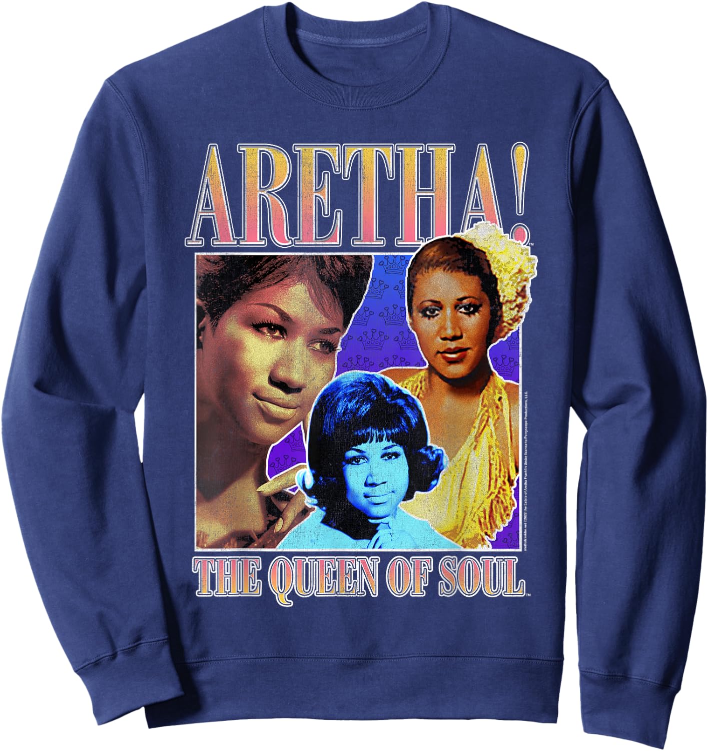 Aretha Franklin Triple Queen of Soul Sweatshirt - Sweatshirt | Navy