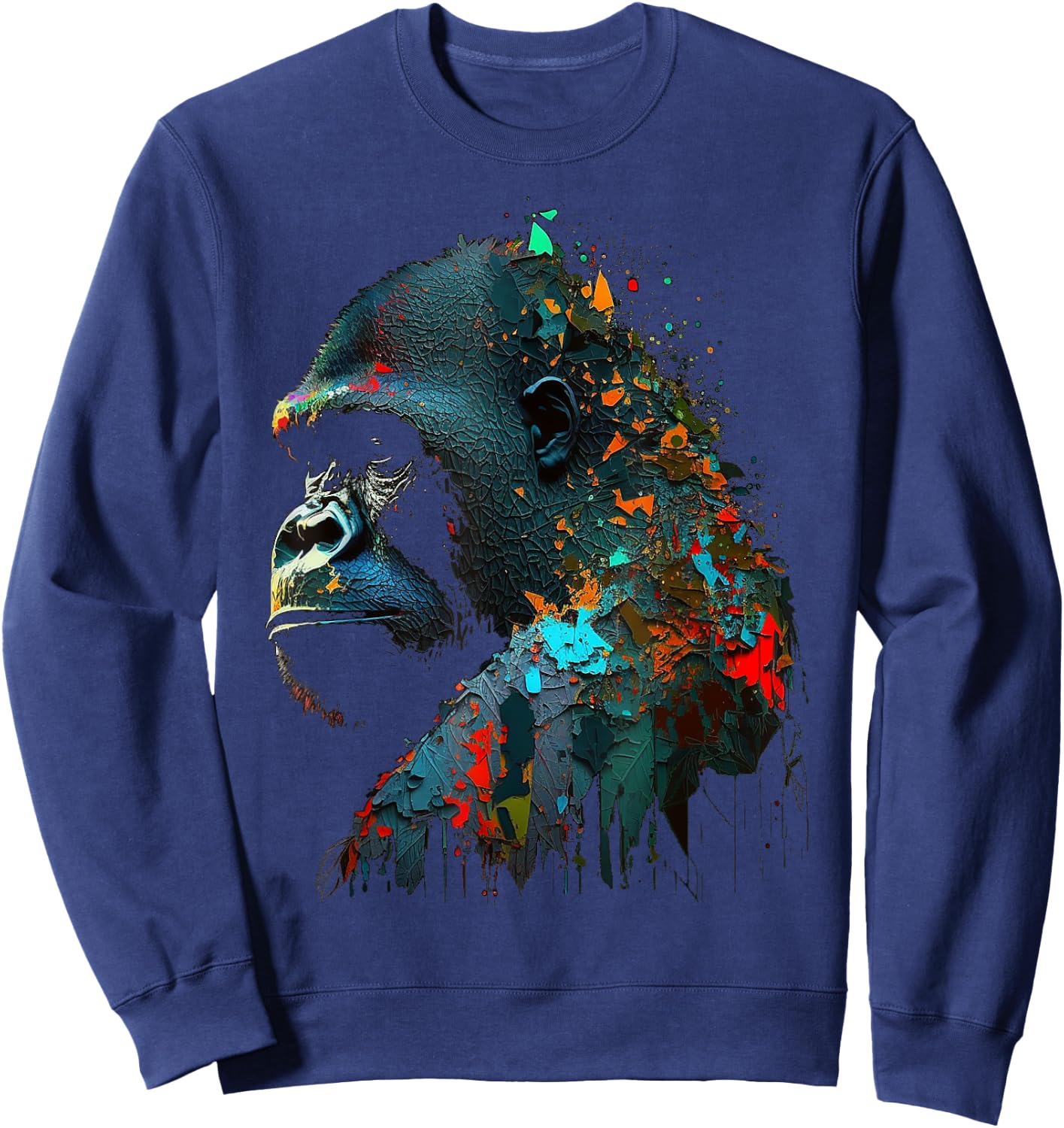 Gorilla Colourful Monkey Art Animal Sweatshirt - Sweatshirt | Navy