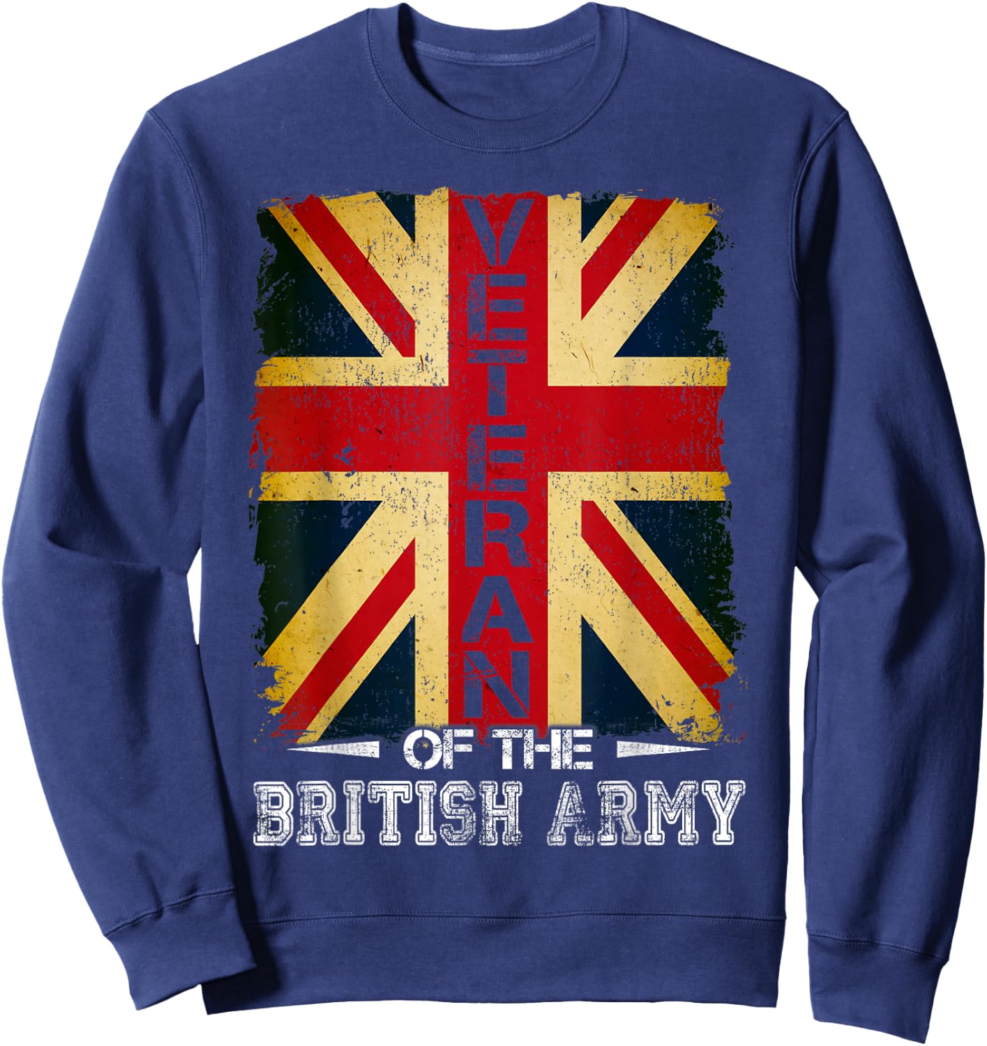 British Army Veteran Soldier Union Jack Flag UK Armed Forces Sweatshirt - Sweatshirt | Navy