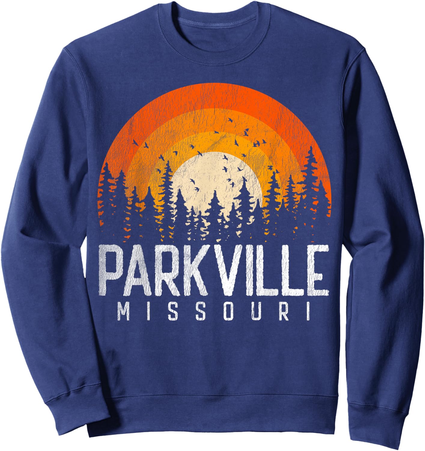 Parkville Missouri MO Shirt Retro Vintage 70s 80s 90s Gift Sweatshirt - Sweatshirt | Navy