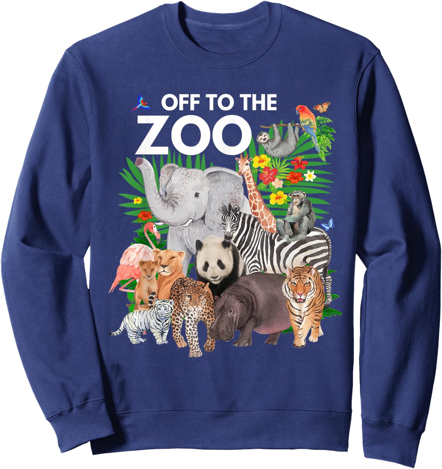 Zoo Animals Safari Party A Day At The Zoo Safari Zoo Animal Sweatshirt - Sweatshirt | Navy