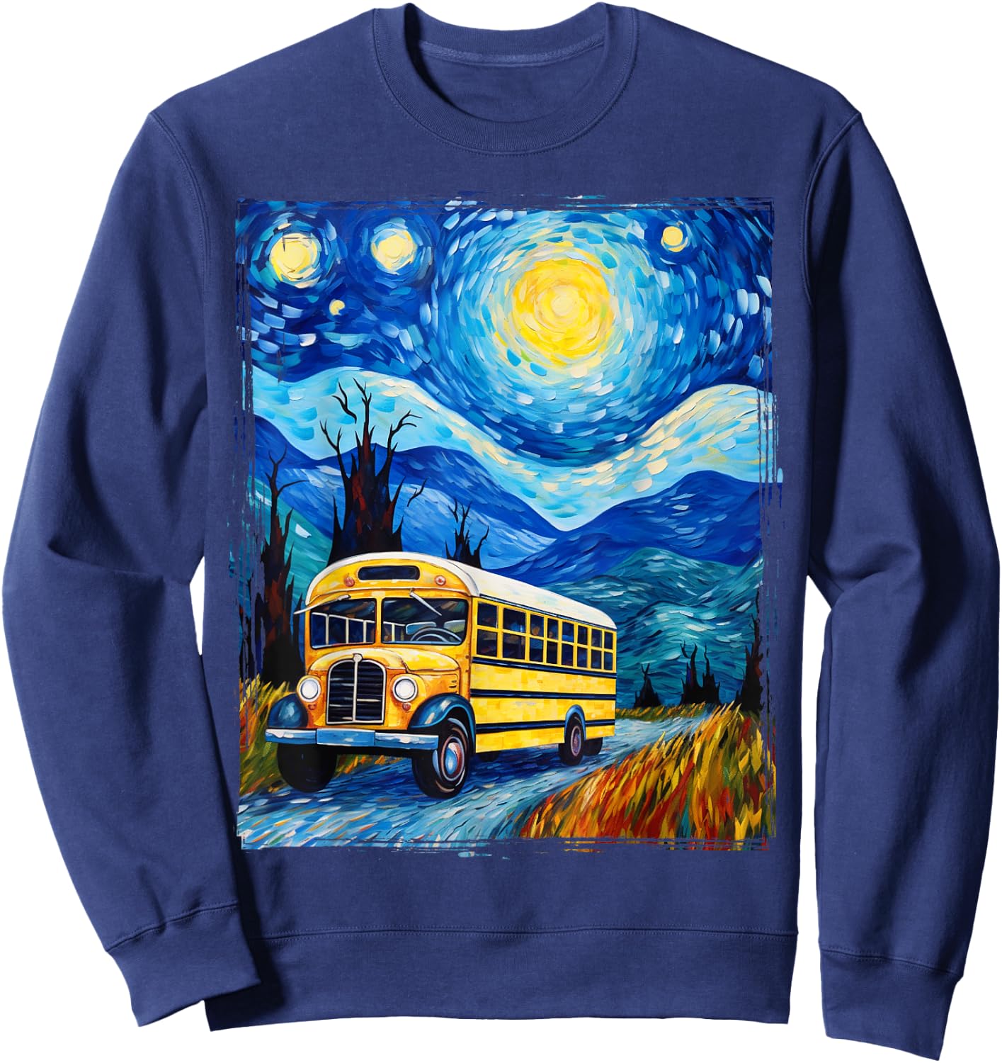 School Bus Driver Art Sweatshirt - Sweatshirt | Navy