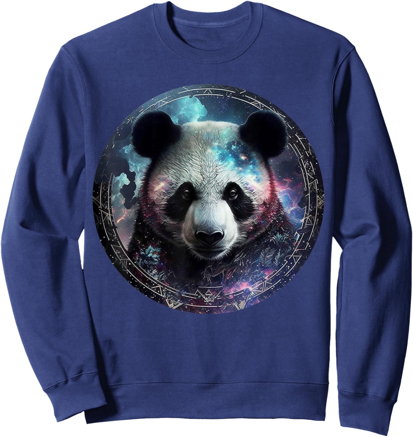 Panda art fantasy motif animal print panda Sweatshirt - Sweatshirt | Navy
