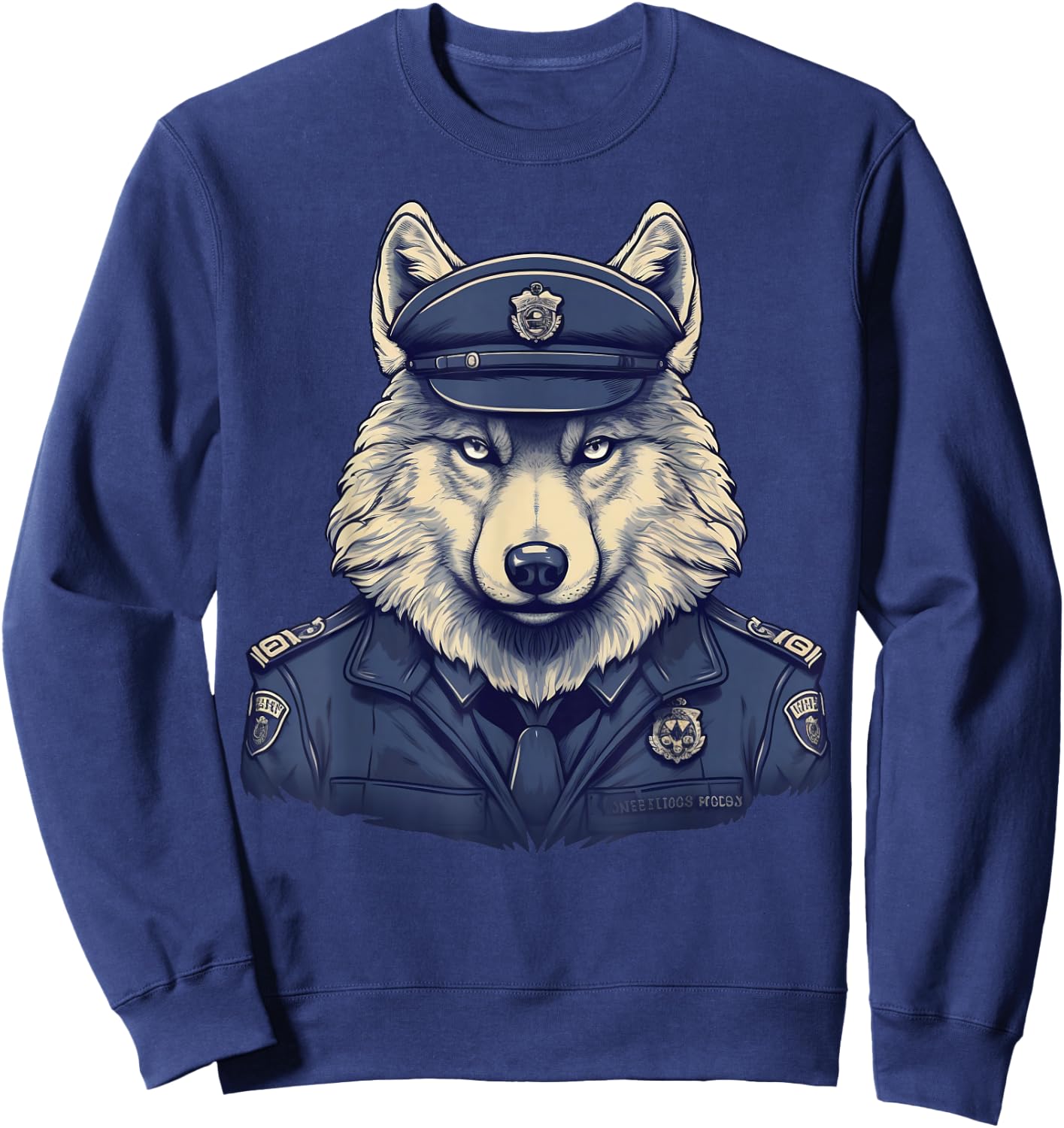 Police Officer Wolf Cop on Police Wolf Sweatshirt - Sweatshirt | Navy