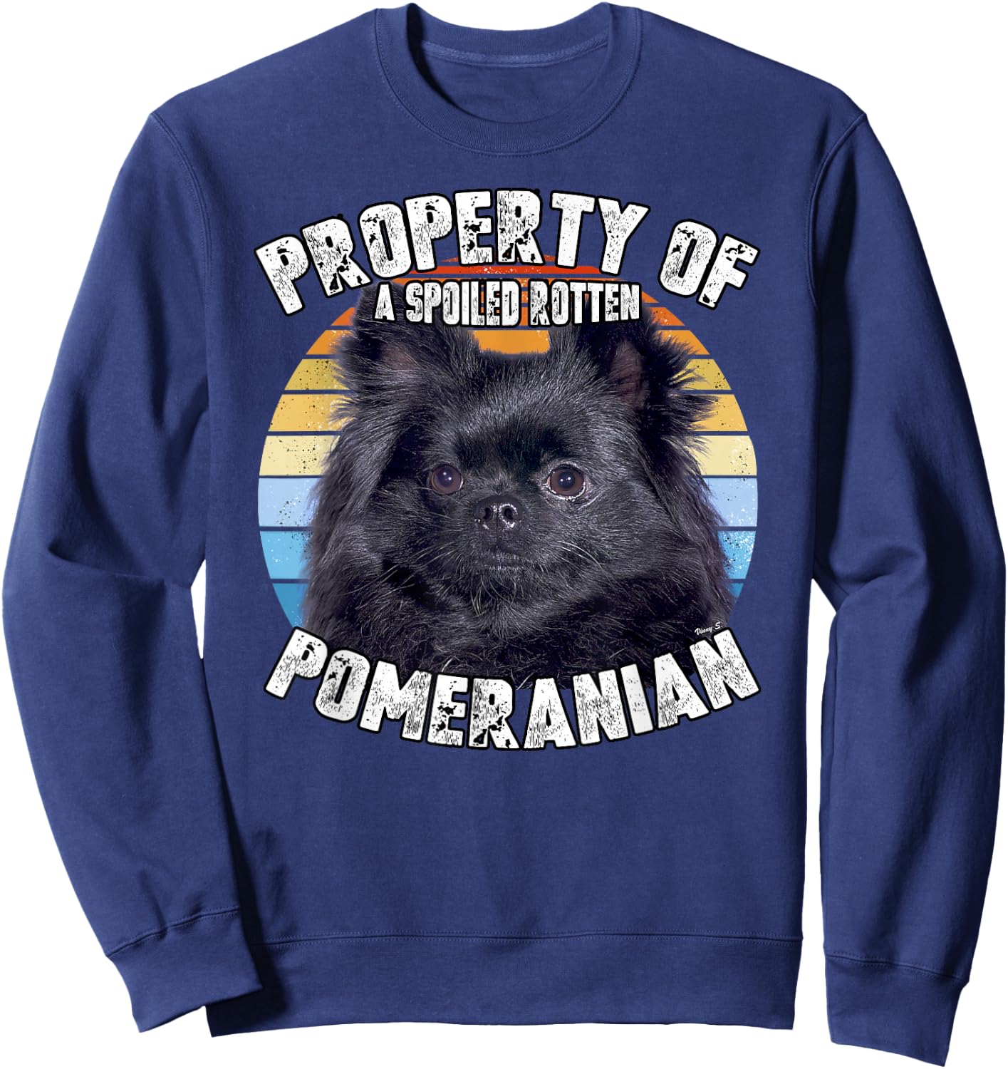 Pomeranian Black Property Of Sweatshirt - Sweatshirt | Navy