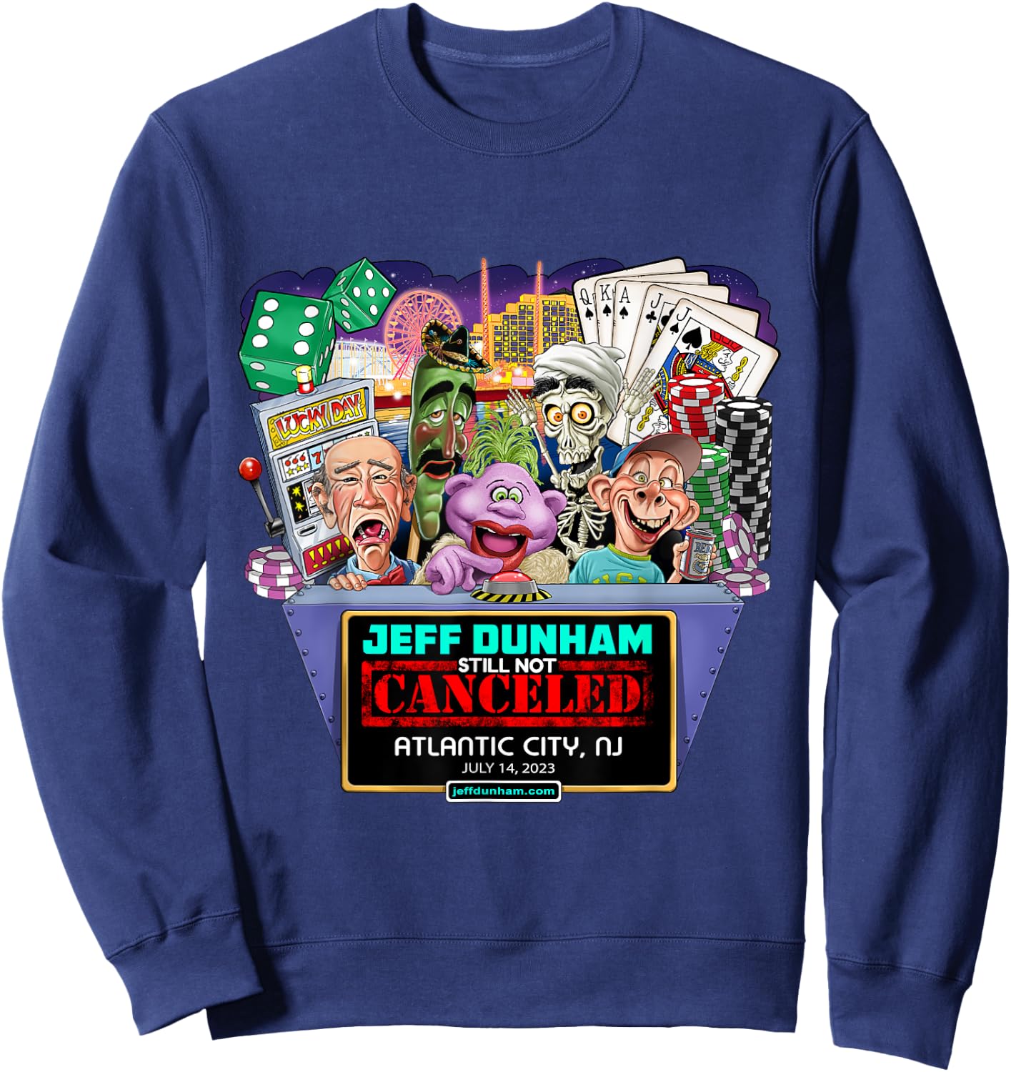 Jeff Dunham Atlantic City, NJ (2023) Sweatshirt - Sweatshirt | Navy
