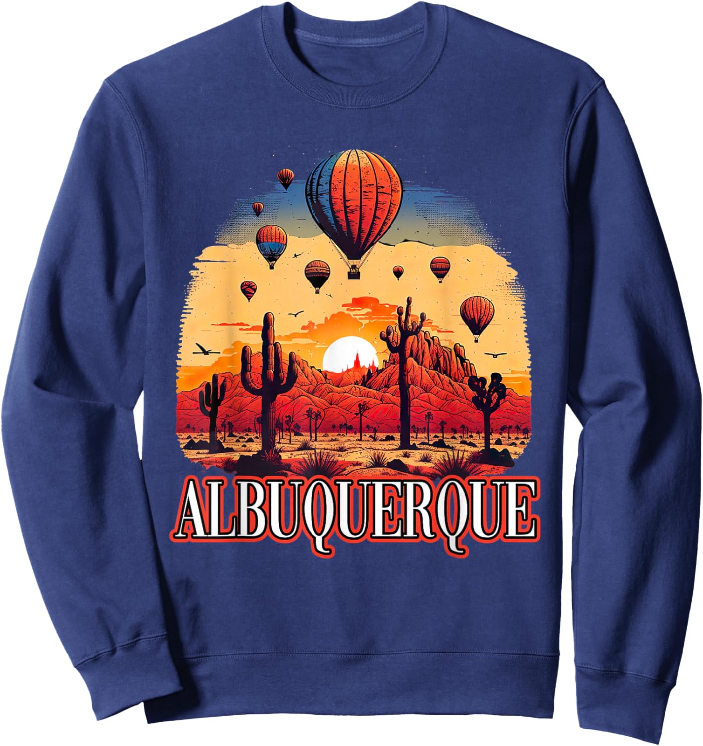 Albuquerque Balloon New Mexico Hot Air Balloon Sweatshirt - Sweatshirt | Navy