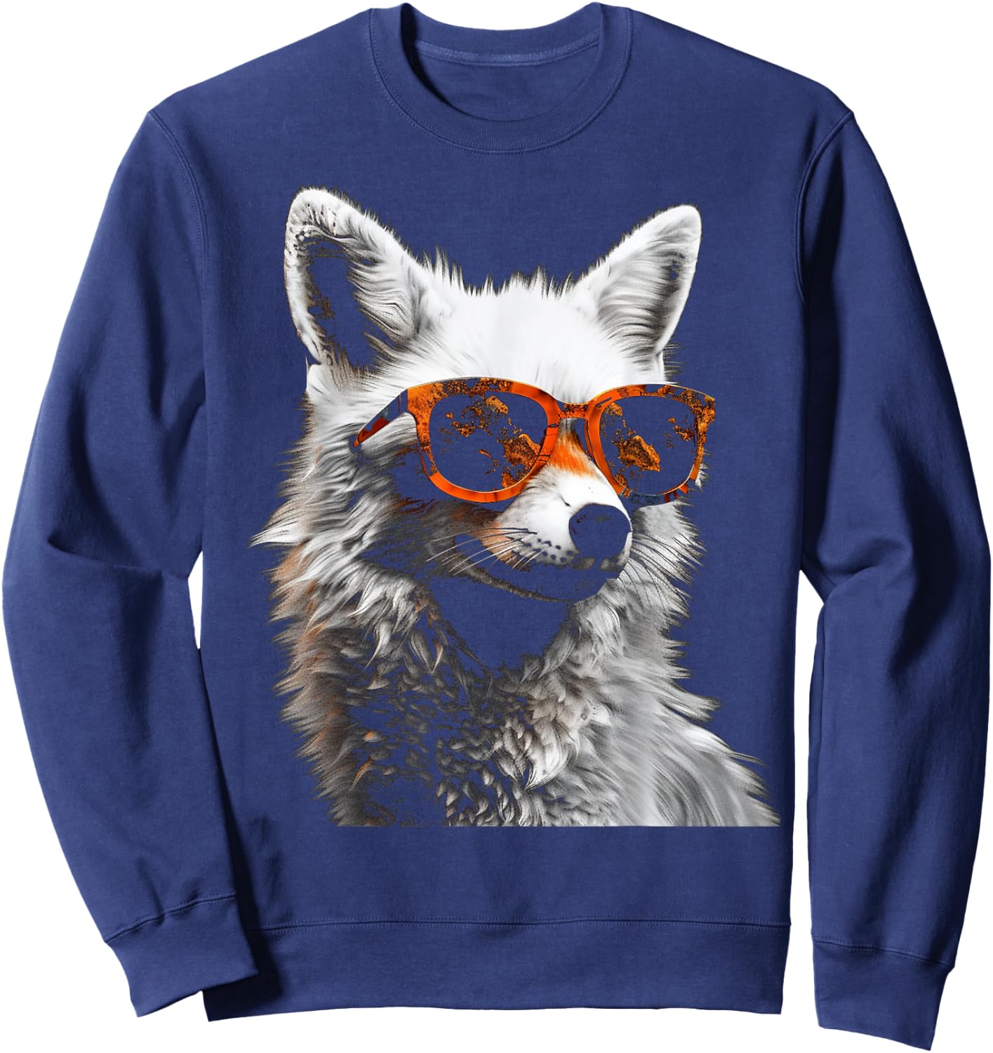 Fox Art Sunglasses - Animal Fox Sweatshirt - Sweatshirt | Navy